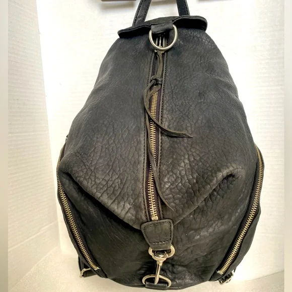 REBECCA MINKOFF BLACK NUBUCK LEATHER JULIAN BACKPACK BAG Convertible Mini Julian Backpack With Fringe – Rebecca Minkoff main image 3